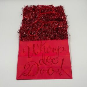 Set of 6 Hallmark Expressions Red Glitter Gift Bags - Whoop dee Doo!